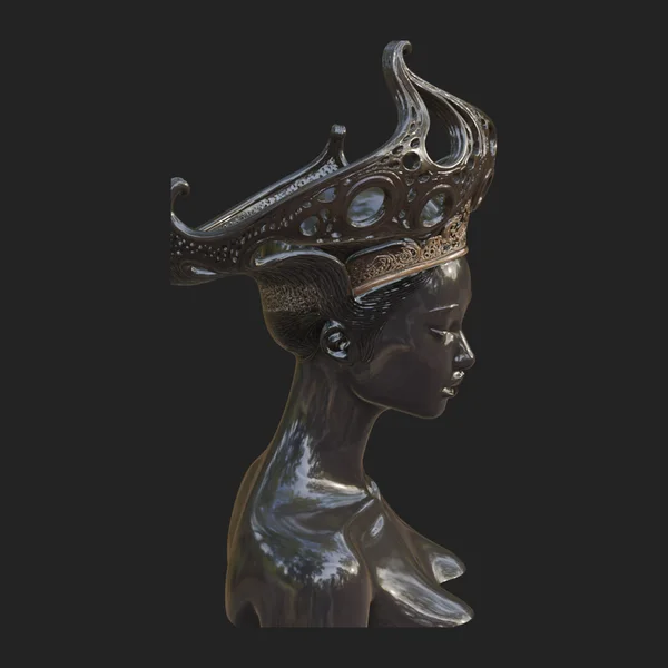 African Queen Bust Statue Design 1