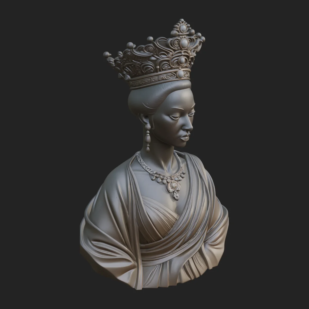 African Queen Bust Statue Design 10