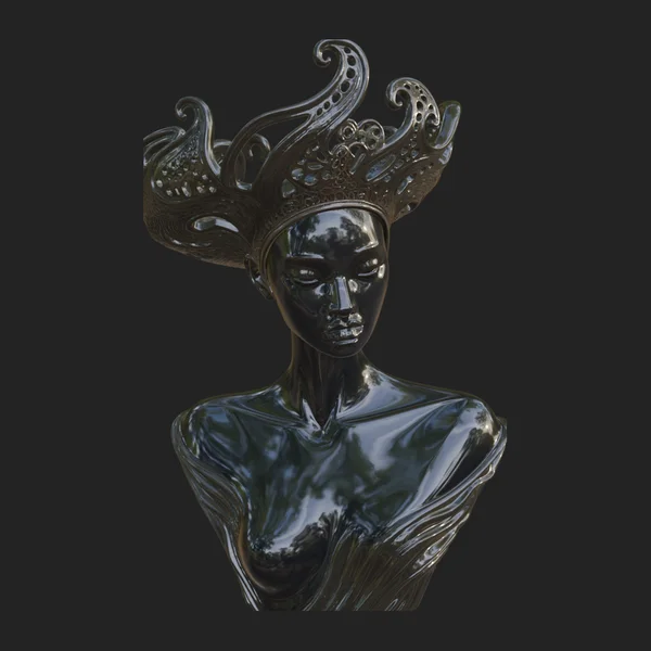 African Queen Bust Statue Design 2