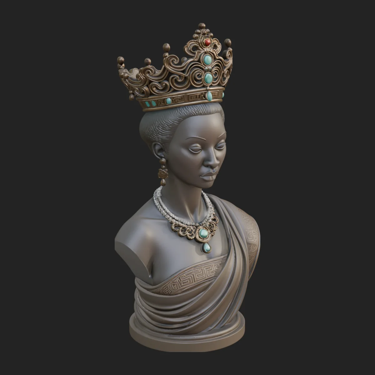 African Queen Bust Statue Design 9