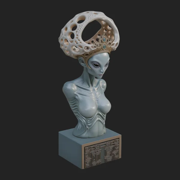 Alien Queen Bust Statue Design 1