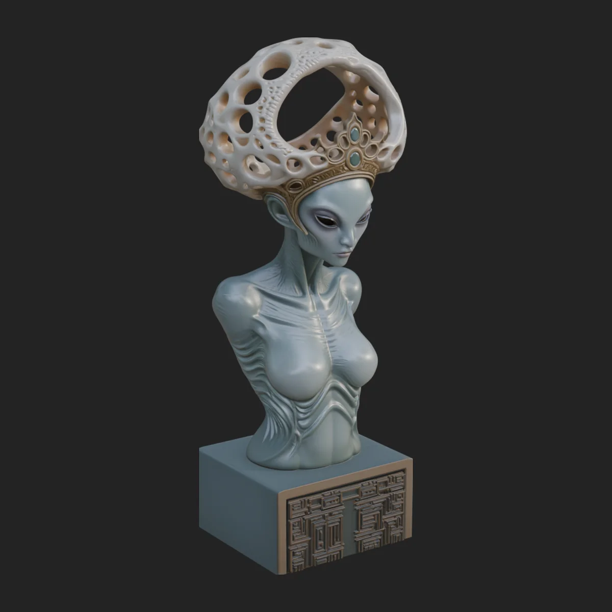 Alien Queen Bust Statue Design 1