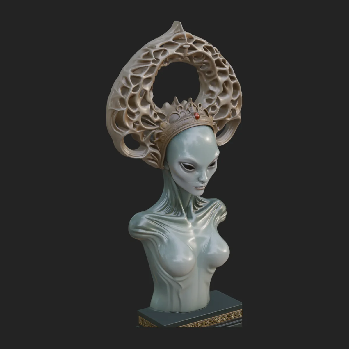 Alien Queen Bust Statue Design 2
