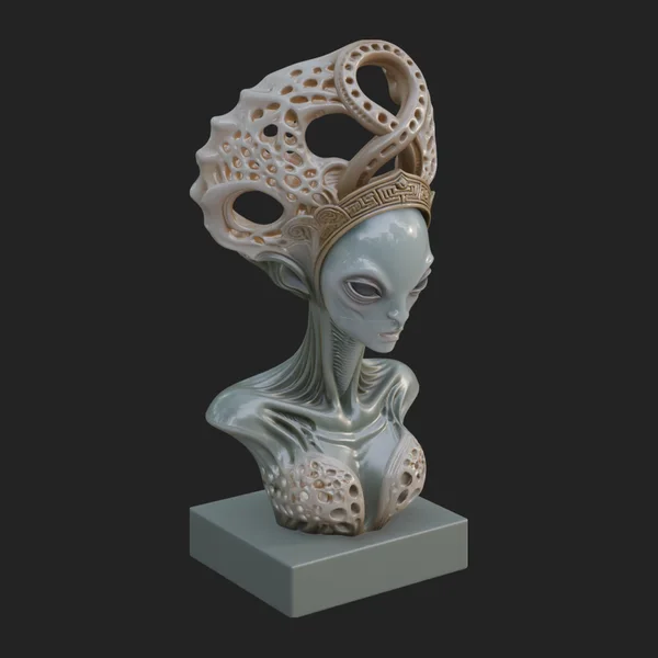 Alien Queen Bust Statue Design 4