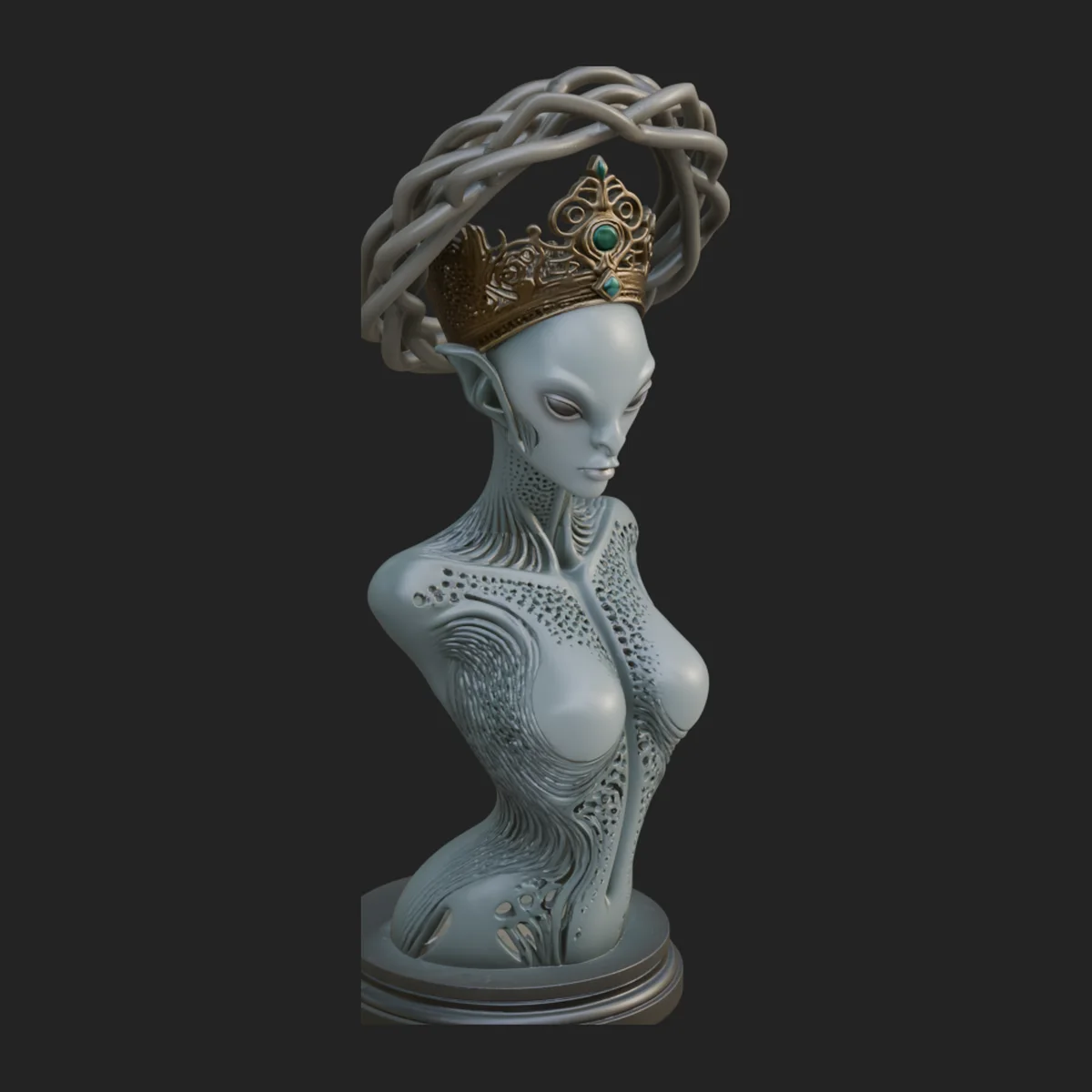 Alien Queen Bust Statue Design 5