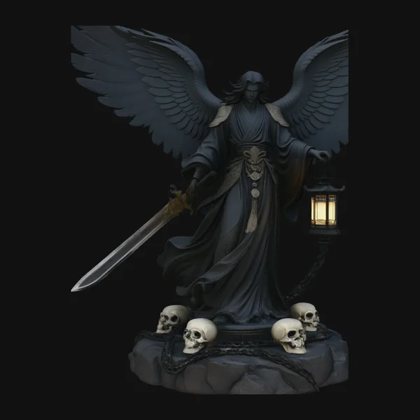 Angel of Death with Lantern Statue Design 1