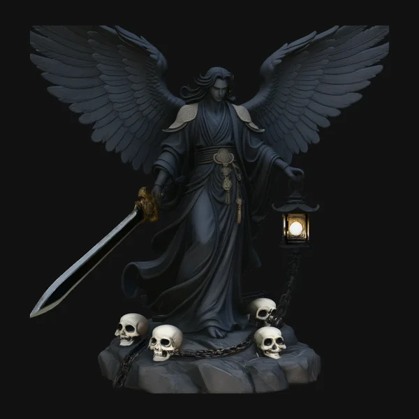 Angel of Death with Lantern Statue Design 2