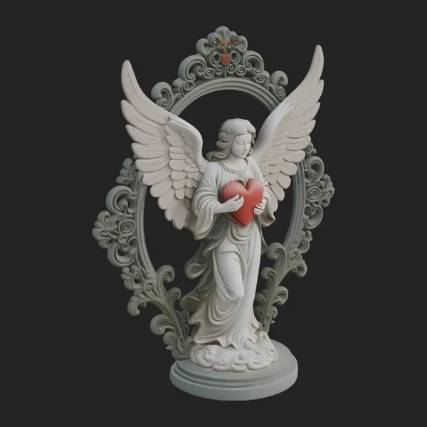 Angel with Heart Arch Statue Design 1