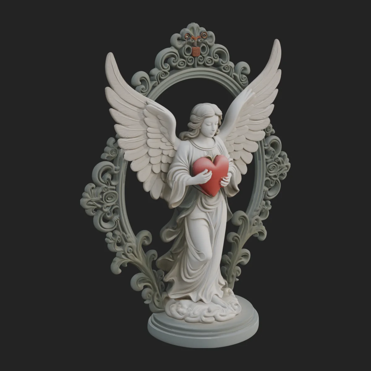 Angel with Heart Arch Statue Design 1