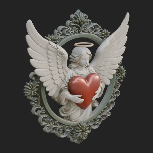 Angel with Heart Arch Statue Design 4