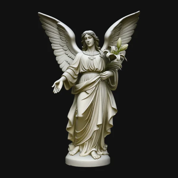 Angel with Lily Flower Statue Design 2