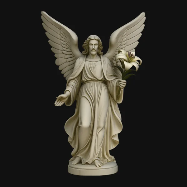 Angel with Lily Flower Statue Design 4