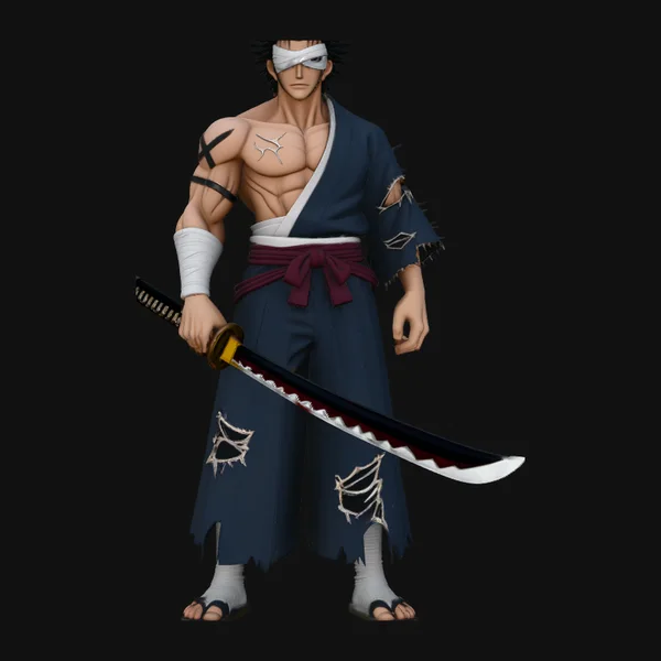 Anime Samurai Swordsman Statue Design 1