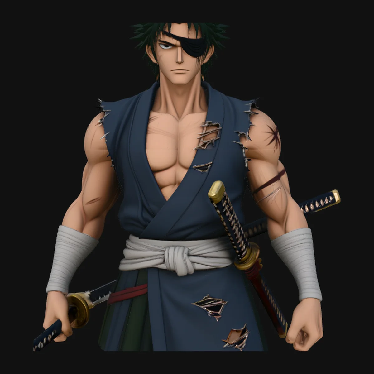 Anime Samurai Swordsman Statue Design 2