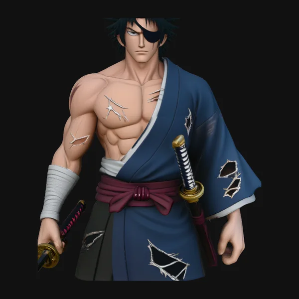 Anime Samurai Swordsman Statue Design 3