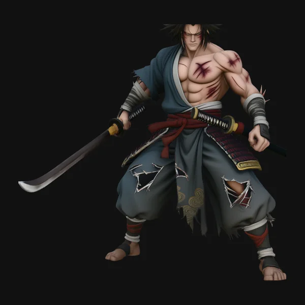 Anime Samurai Swordsman Statue Design 5