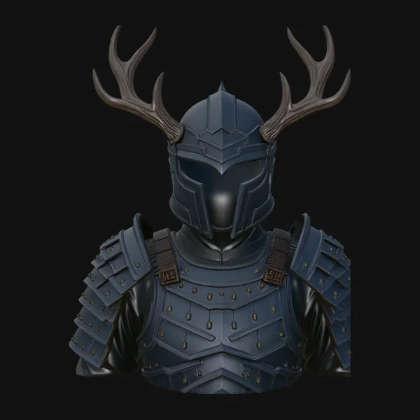 Antler Helm Knight Bust Statue Design 1