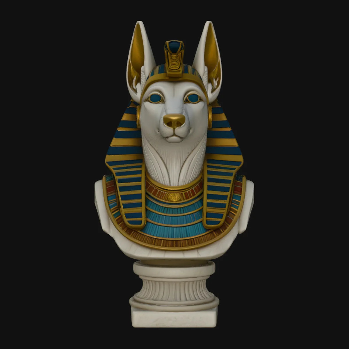 Anubis Bust Statue Design 2