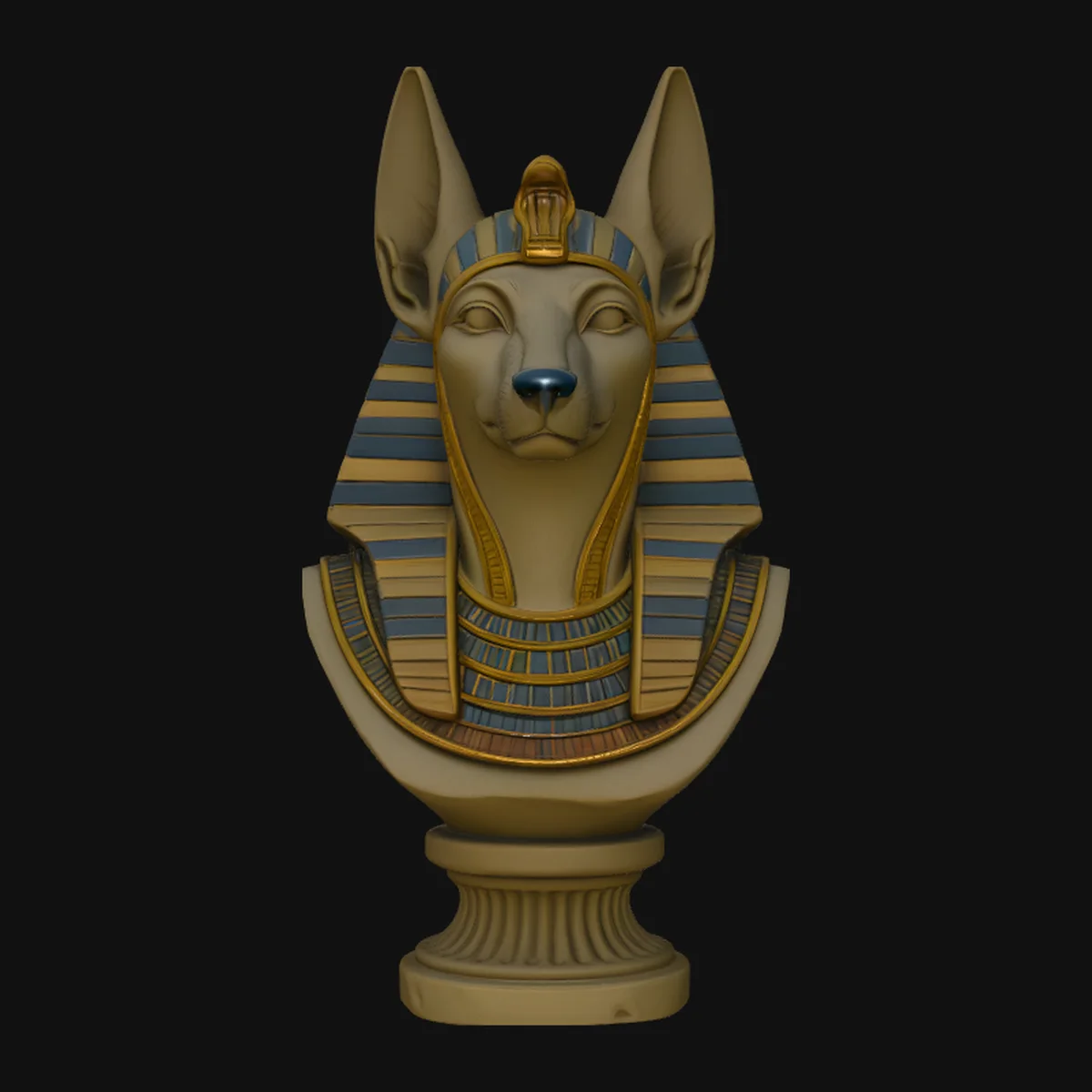 Anubis Bust Statue Design 3