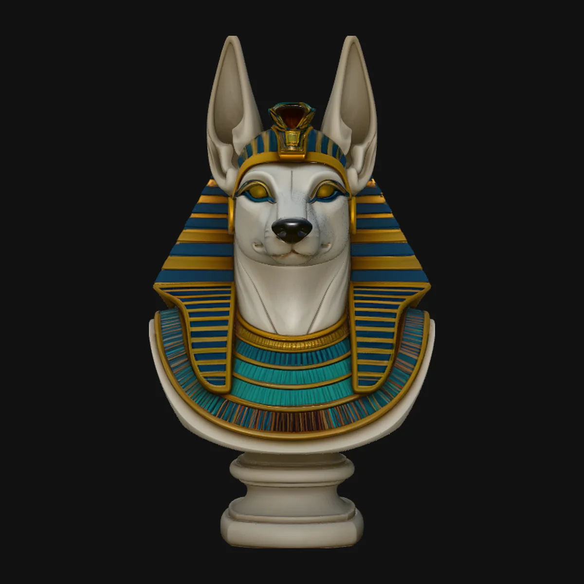 Anubis Bust Statue Design 4