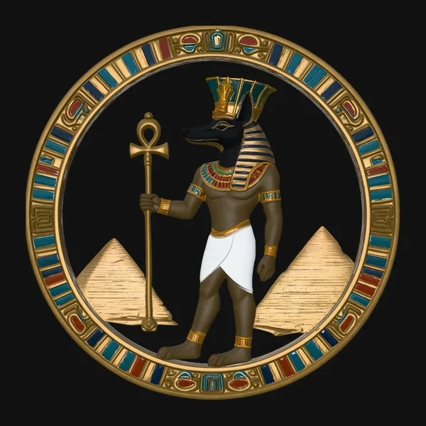 Anubis Temple Relief Plaque Design 1