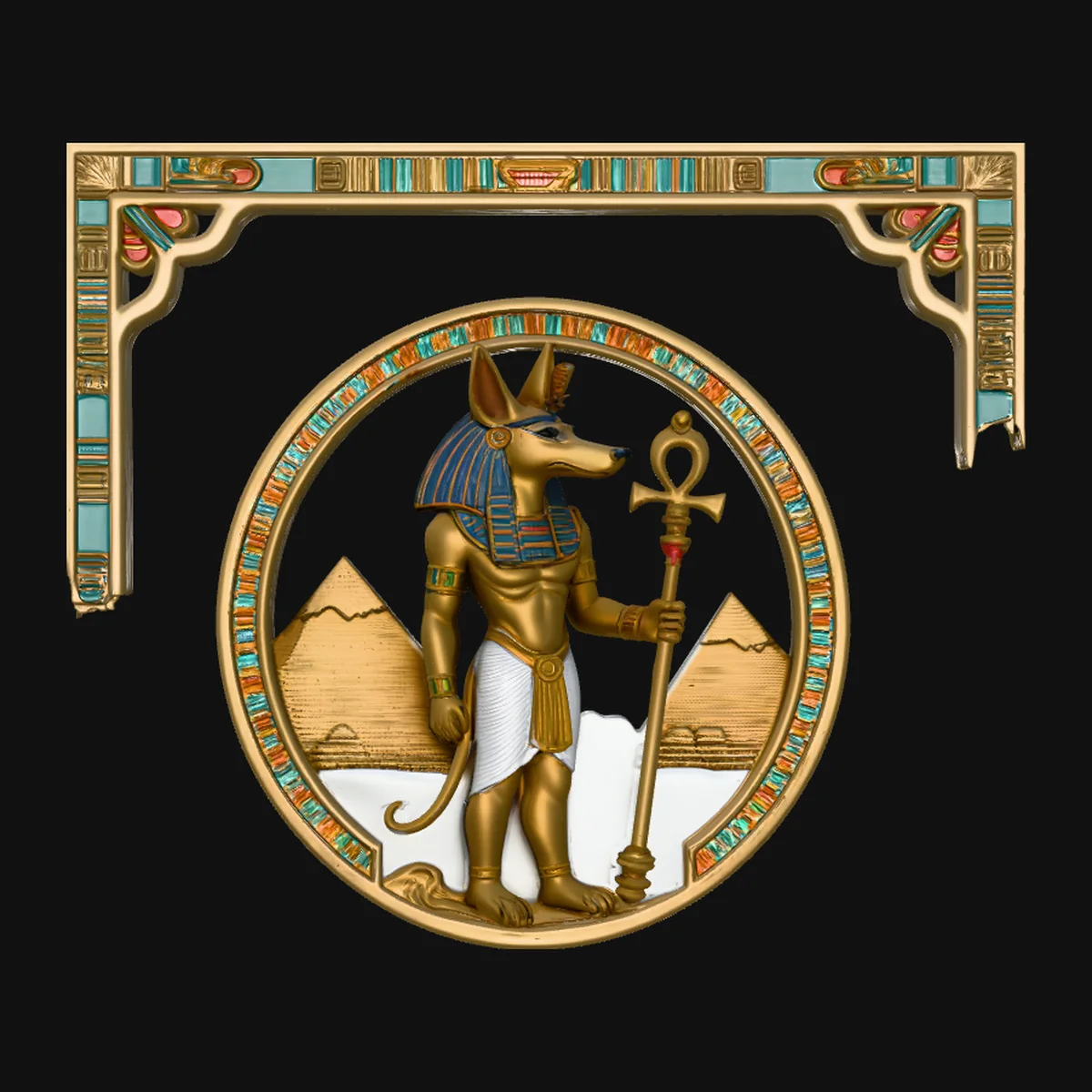 Anubis Temple Relief Plaque Design 2