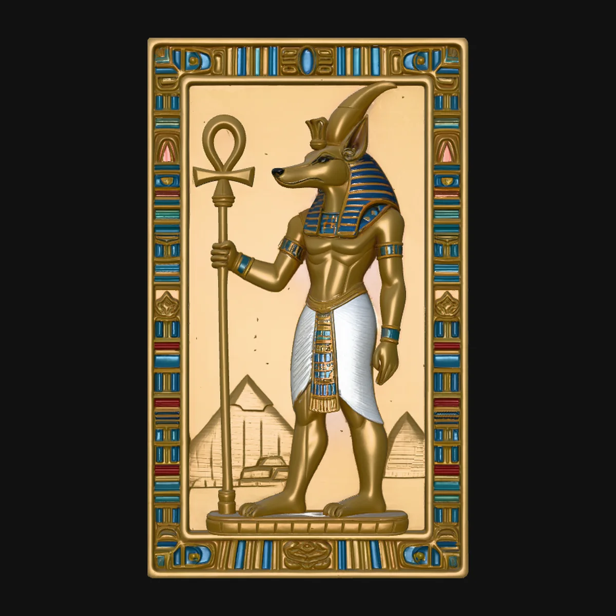Anubis Temple Relief Plaque Design 3