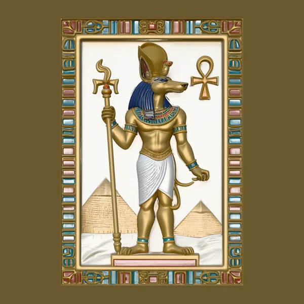 Anubis Temple Relief Plaque Design 4