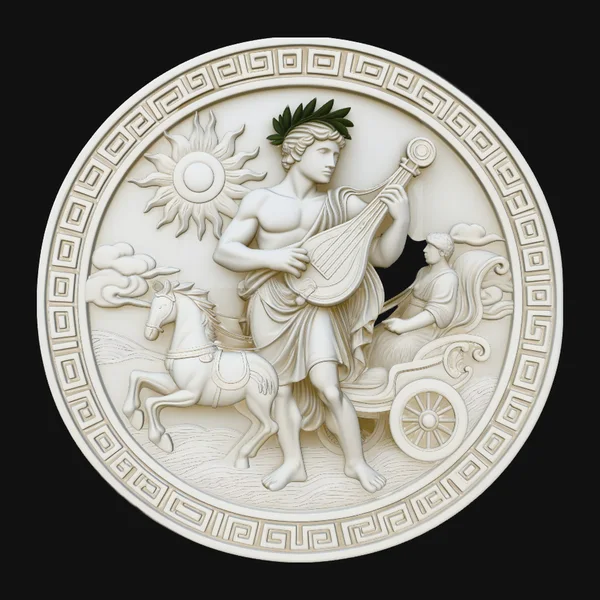 Apollo Sun Chariot Relief Medallion Pendant Design 1