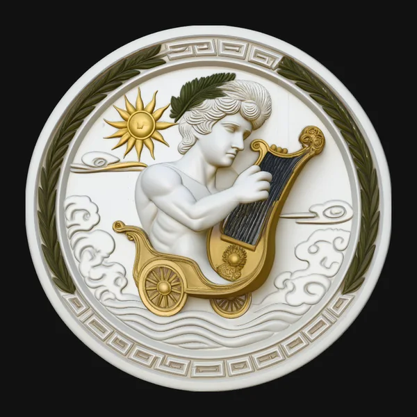 Apollo Sun Chariot Relief Medallion Pendant Design 2