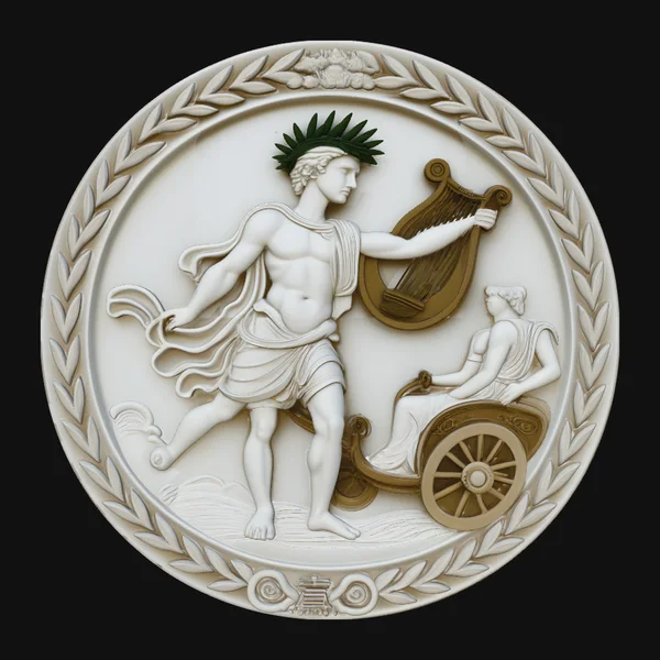 Apollo Sun Chariot Relief Medallion Pendant Design 3