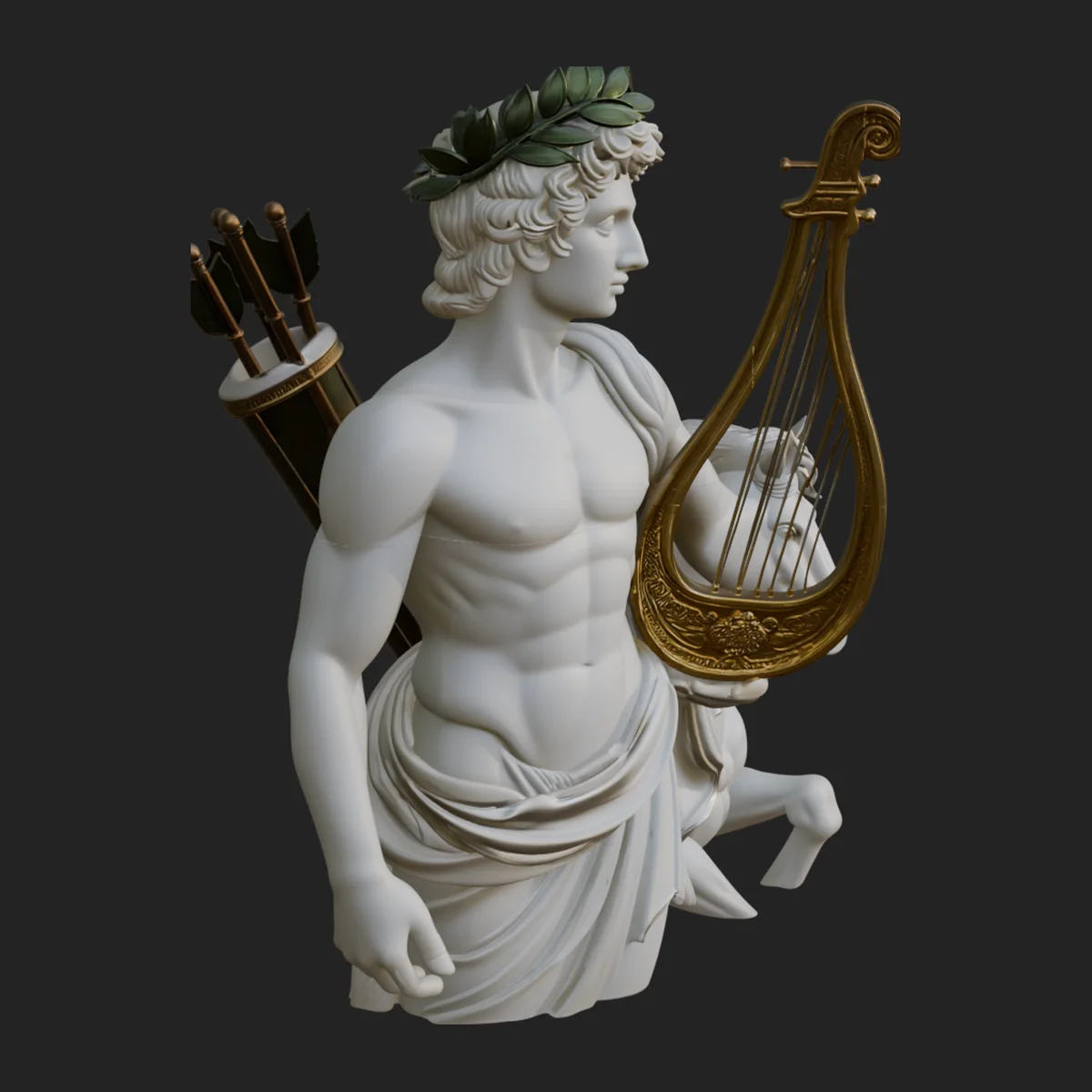 Apollo with Lyre Statue Design 10