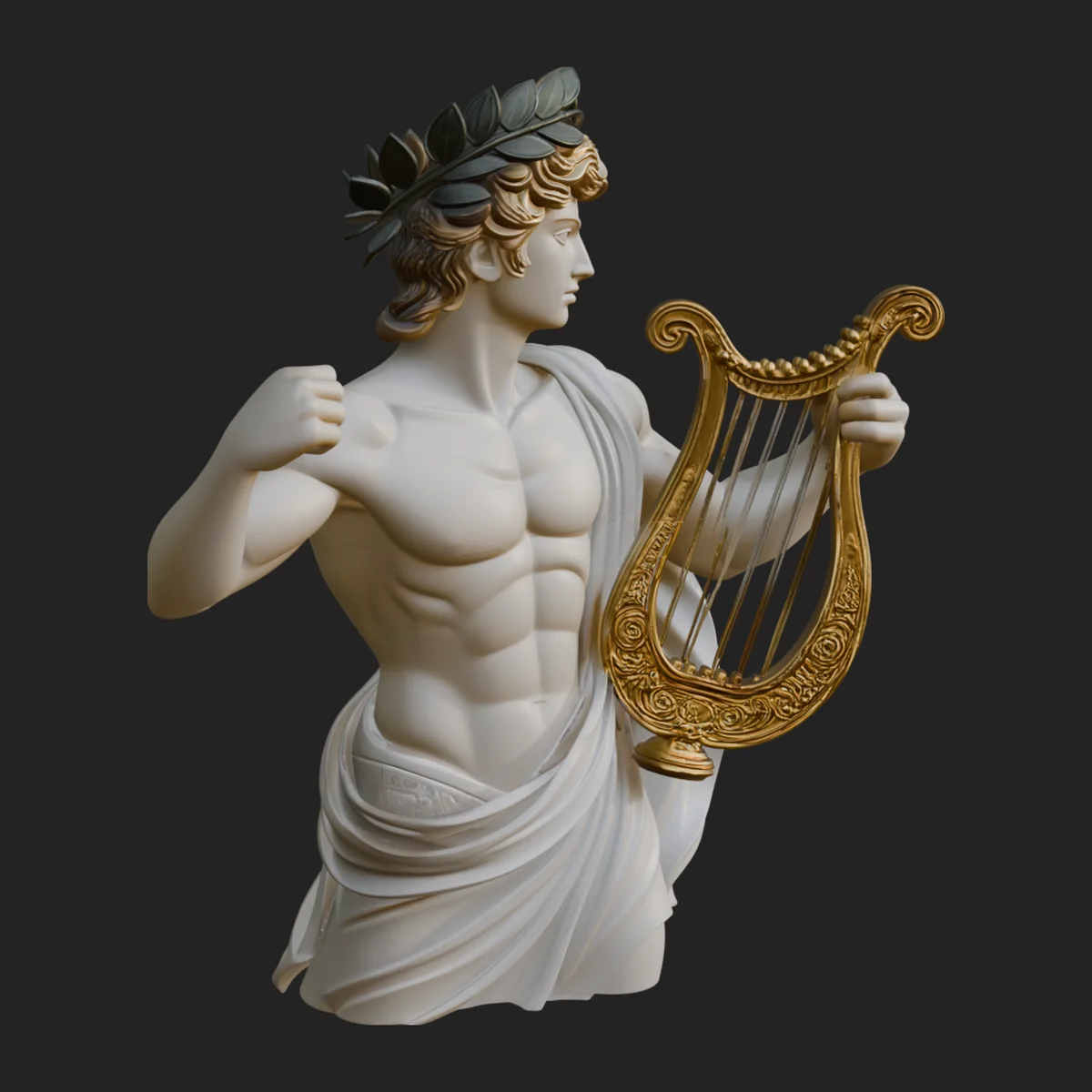 Apollo with Lyre Statue Design 4