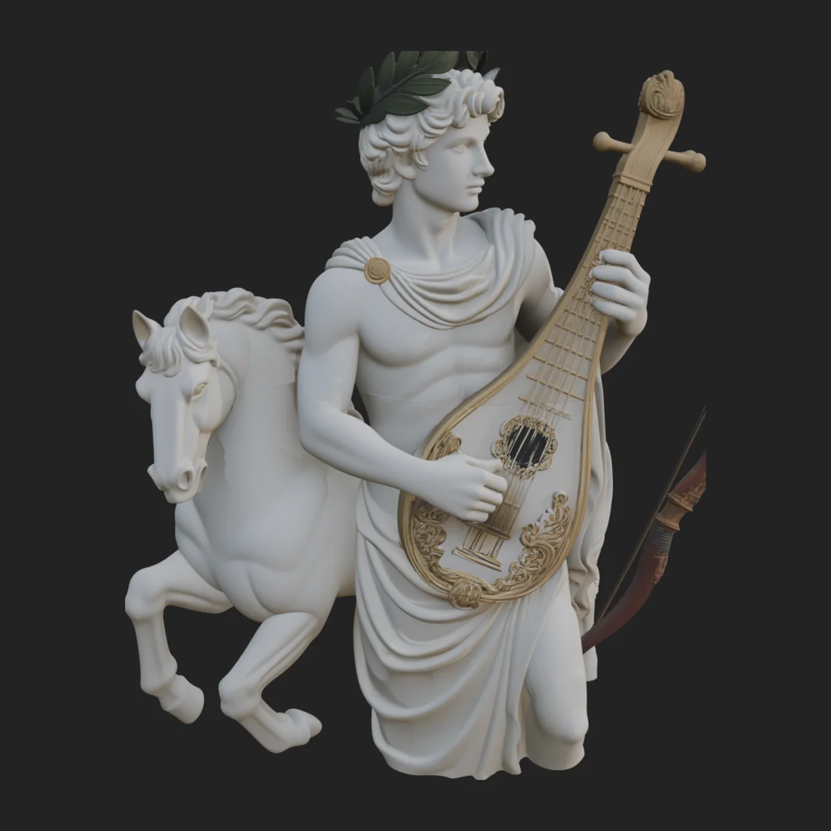 Apollo with Lyre Statue Design 7