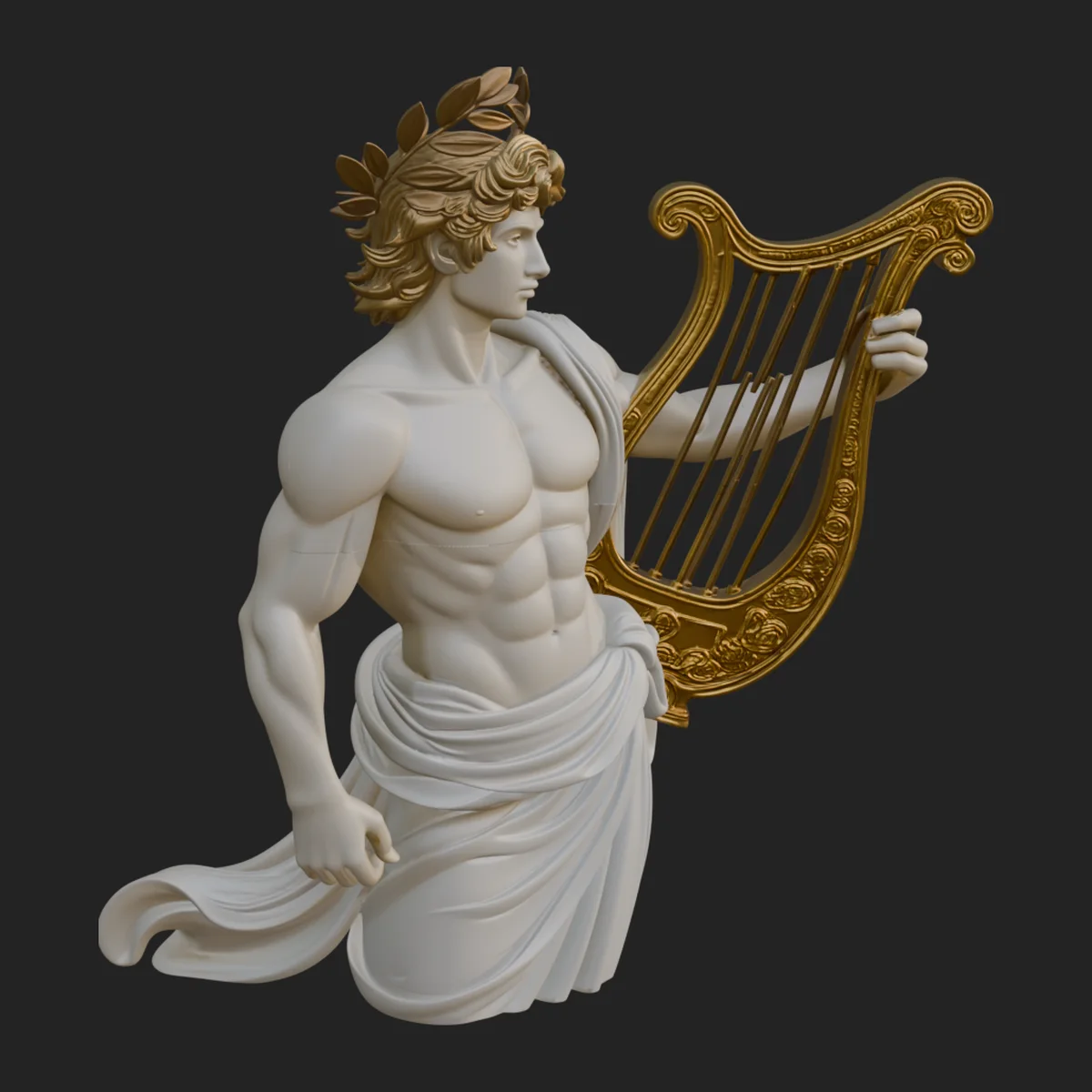 Apollo with Lyre Statue Design 8