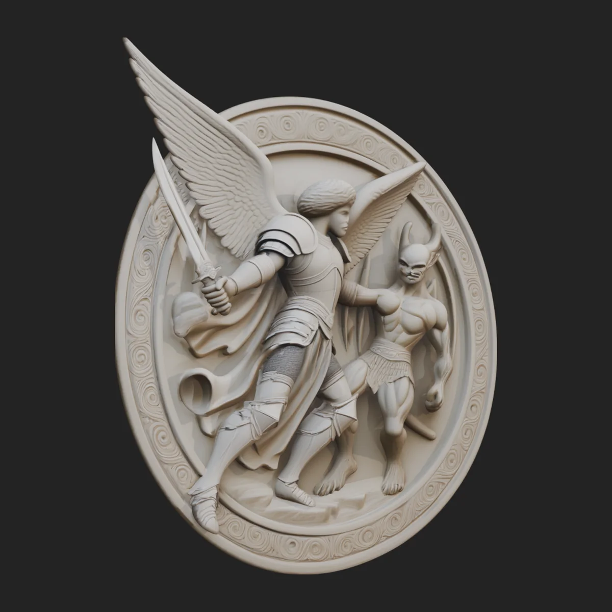 Archangel Michael Relief Medallion Design 2