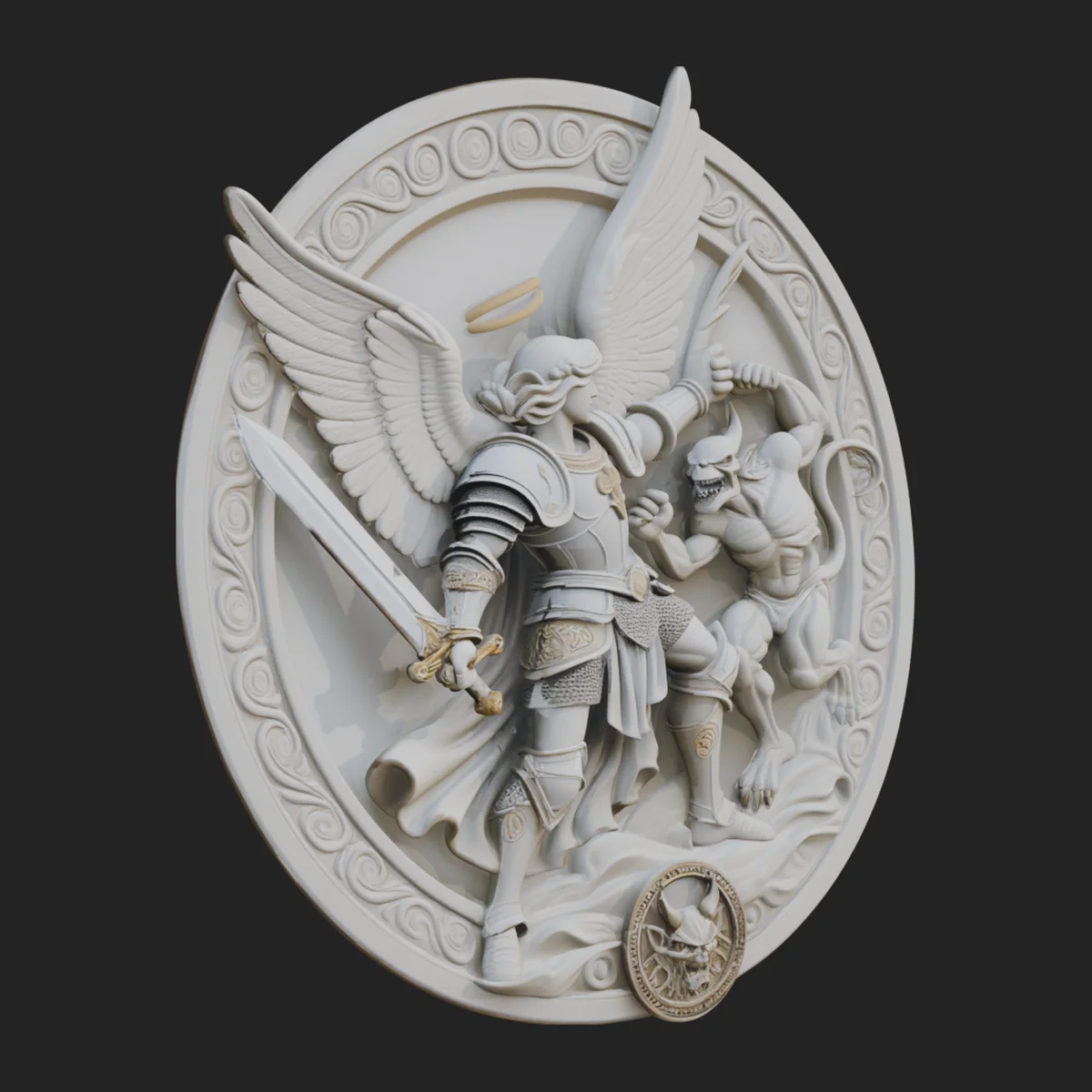 Archangel Michael Relief Medallion Design 3