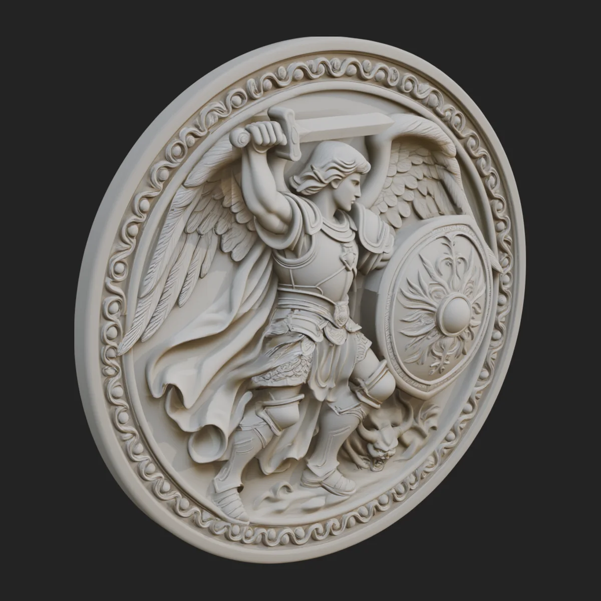 Archangel Michael Relief Medallion Design 4