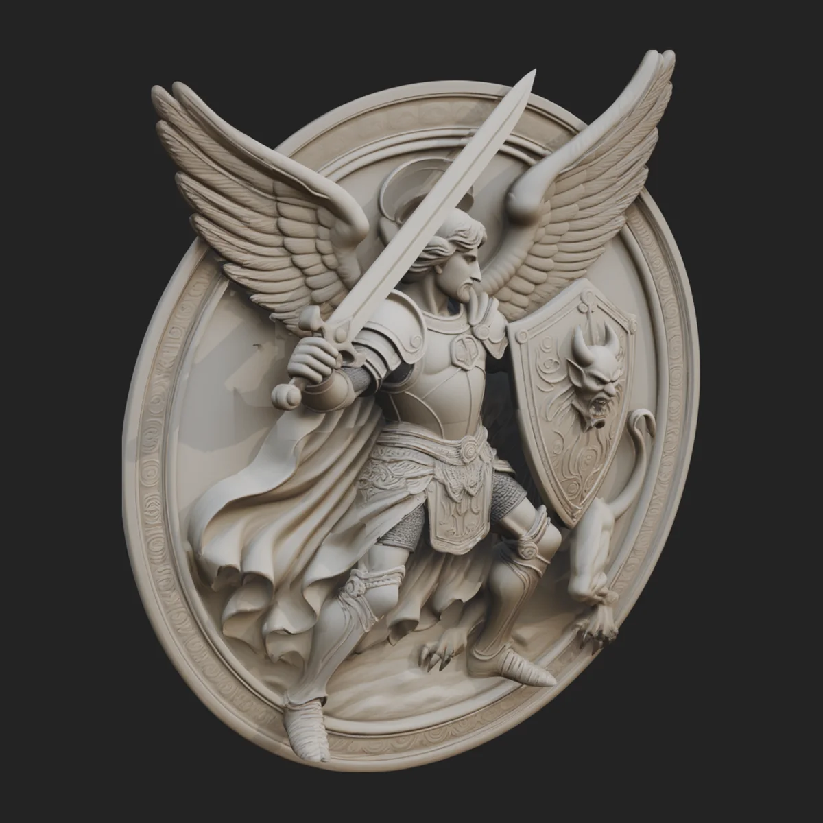 Archangel Michael Relief Medallion Design 5