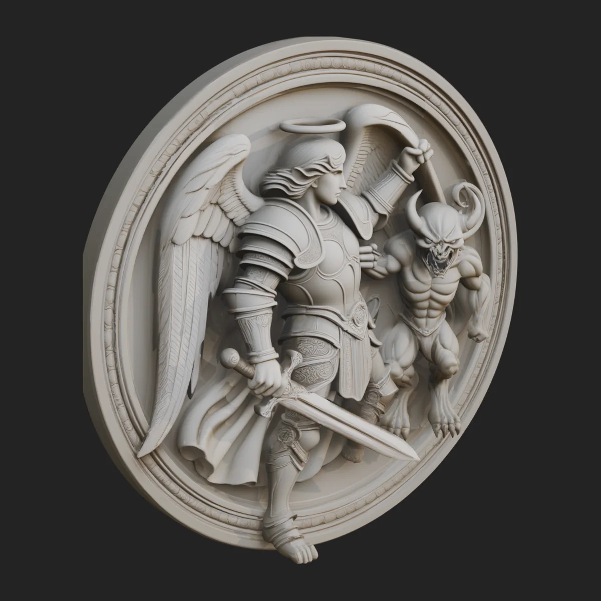 Archangel Michael Relief Medallion Design 6