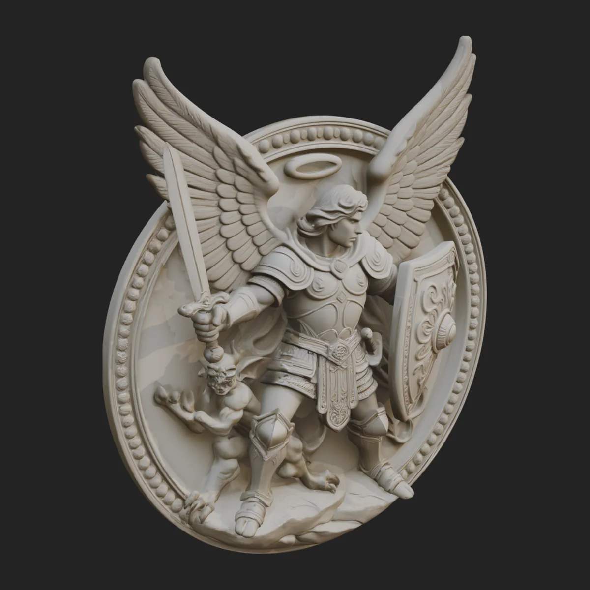 Archangel Michael Relief Medallion Design 7