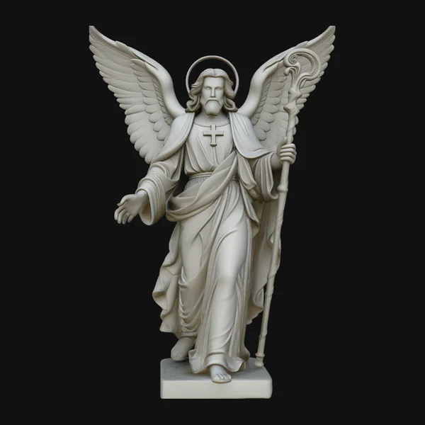 Archangel with Crosier Staff Statue Design 3
