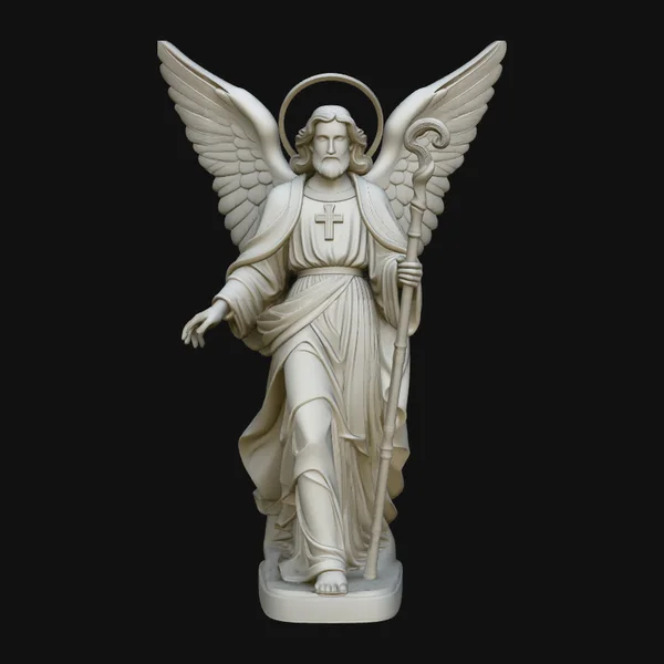 Archangel with Crosier Staff Statue Design 4