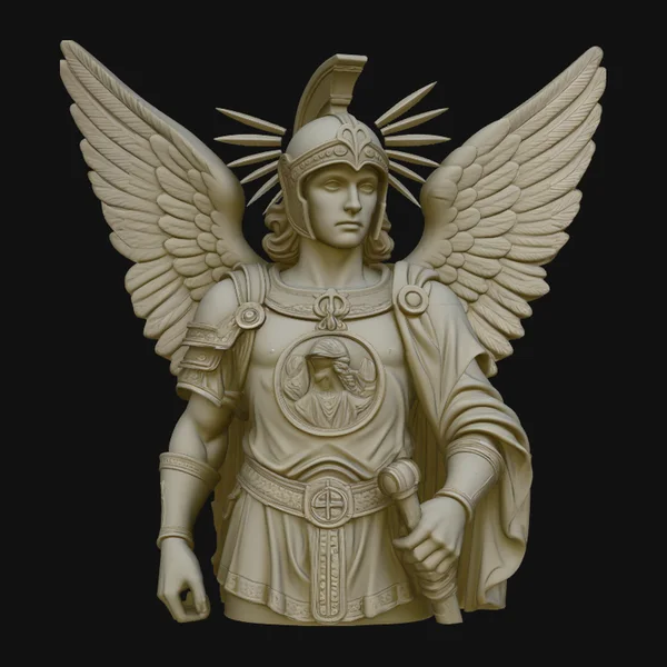 Armored Archangel Warrior Bust Statue Design 1