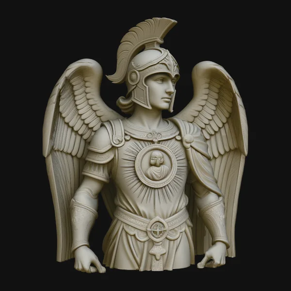 Armored Archangel Warrior Bust Statue Design 2