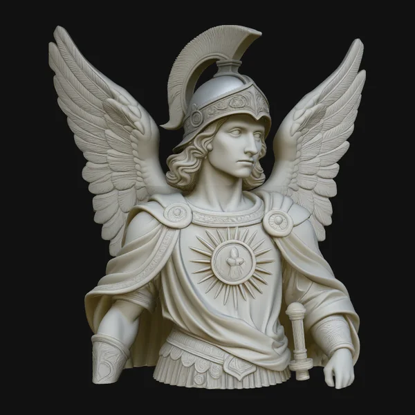 Armored Archangel Warrior Bust Statue Design 3
