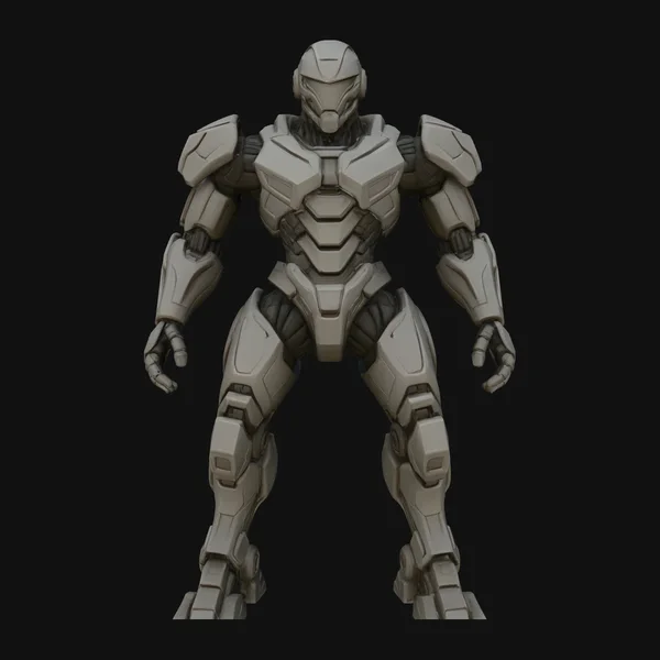 Armored Exosuit Robot Statue Design 4