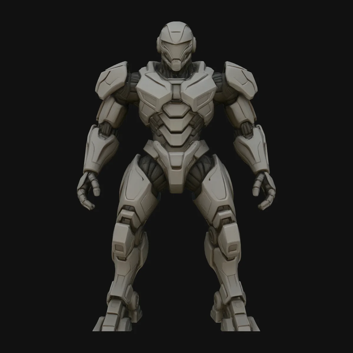 Armored Exosuit Robot Statue Design 4