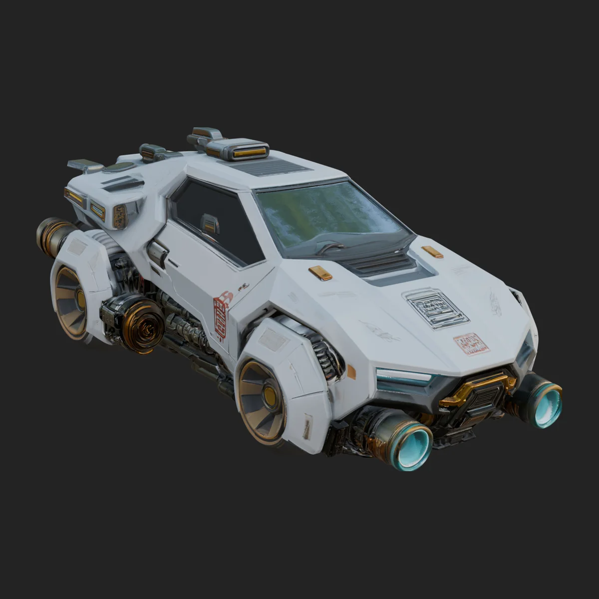 Armored Hover Car Model Design 1
