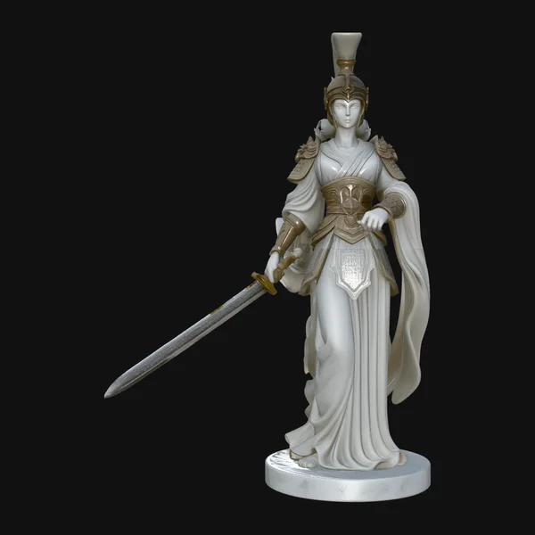 Armored Warrior Goddess Statue Design 1